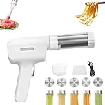 Electric Idiyappam Maker, Portable Household Handheld Cordless Pasta Maker Machine with Interchangeable Molds, for Making Spaghetti Linguine, Easy to Clean (5pcs)