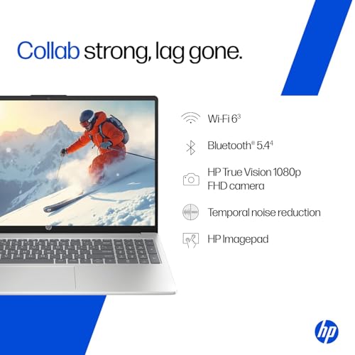 Image of HP 15, AMD Ryzen 5 7520U (8GB LPDDR5, 512GB SSD) FHD, Anti-Glare, Micro-Edge, 15.6'' /39.6cm, Win11, M365 Basic(1yr), Offic24, Silver,1.59kg, fc0805AU, FHD Camera w /Privacy Shutter, Backlit Laptop