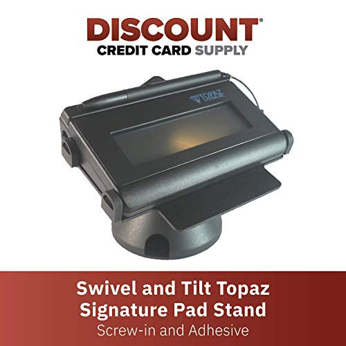 Discount Credit Card Supply DCCStands Low Swivel and Tilt Topaz Signature Pad Stand, Screw-in and Adhesive