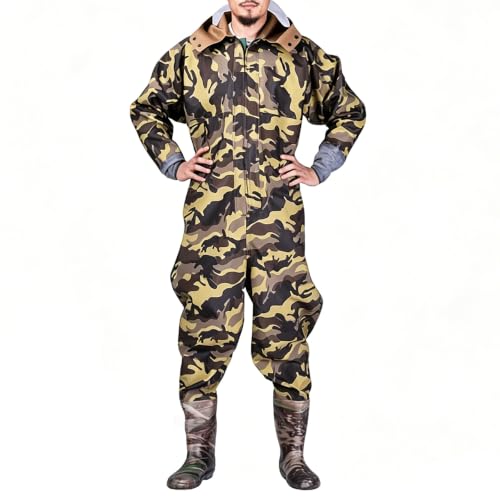 Waders De Pesca De Cuerpo Entero para Hombre y Mujer, Fabricados En PVC Resistente, con Botas Antideslizantes; Impermeables, Resistentes A La Suciedad, A Los Arañazos.,90s Pattern no Gloves,38