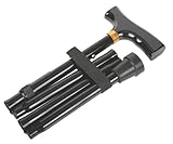 Medline MDS86430W Folding T-Handle Canes, Black (Pack of 6)