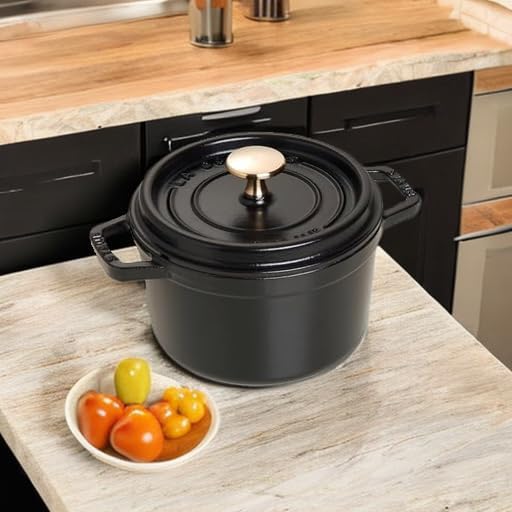 Miniatura 5 de staub La Cocotte Redondo 40509-480 Pico Cocotte Redondo Negro 6.3 pulgadas (6.3 in) Pequeño, Fundición Ambos Manos, Olla Esmaltada, Compatible con