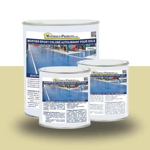 MATPRO - Mortier Époxy Coloré Autolissant - pour Sols Haute Résistance, Ateliers, Stockage - Applicable Sans Retrait - Anti-Poussière - Ivoire - 10Kg