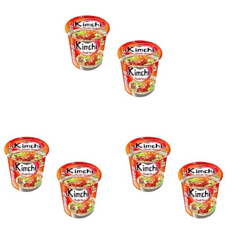 Image of Nongshim Shin Ramyun Vegetarian Kimchi Instant Noodles Cup 75Gm*2Pack (Pack Of 6) (Imported)