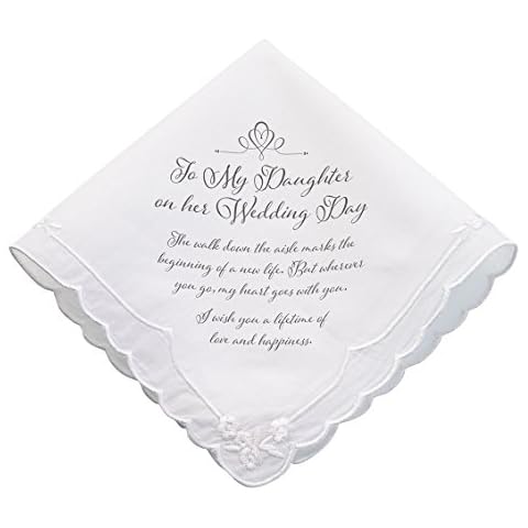 Lillian Rose mens Lillian Rose Daughter Verse Wedding Gift Keepsake Hankie, Multi-colour, One Size US, 6.5" Cover