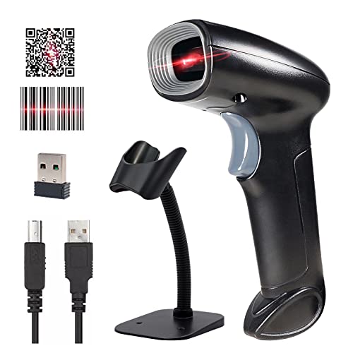 Periféricos, Office Product 2D 1D Escáner de Código de Barras Lector Código de Barras Inalámbrico, Scanner Código de Barras Alámbrico con Conexión USB Compatible con PC y Laptop,...