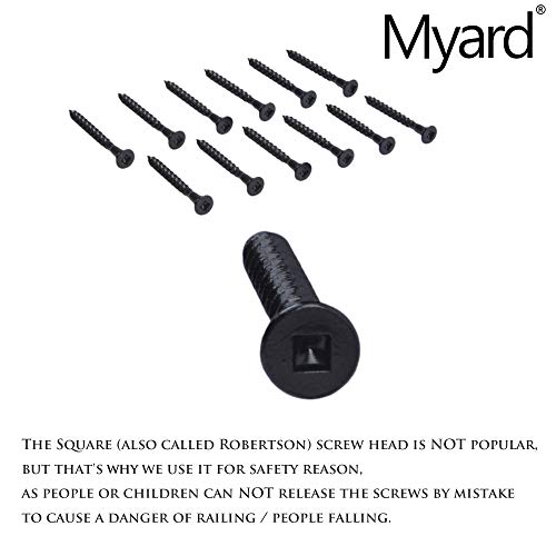 Myard Pnp111902S Inclined Stair Railing Connectors With Screws For 2X4 Inches (Actual 1.5X3.5 Inches) Inclined Stair Wood Handrail (1 Pair, Black) #TOP5
