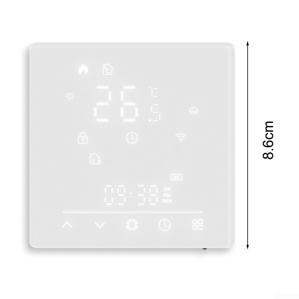 WLAN Raumthermostat Glas Metall Unterputz für weiß WLAN Raumthermostat(electric heating)