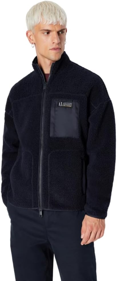 A｜X ARMANI EXCHANGE Men's Collegiate Capsule Full Zip Mock Neck Fleece