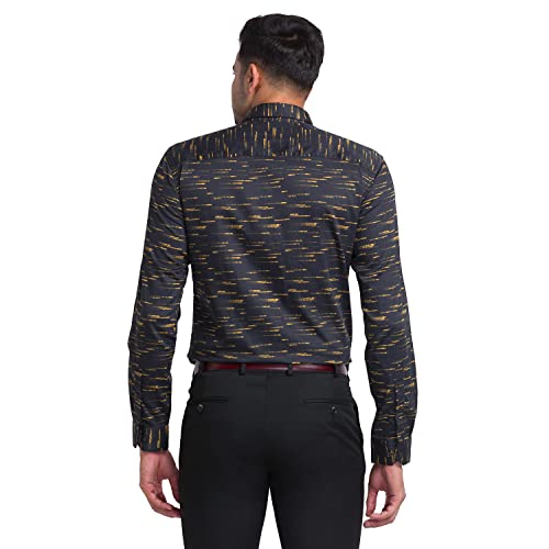 Image of Park Avenue Men's Pure Cotton Print Pattern Slim Fit Cut Away Collar Full Sleeve Casual Shirt