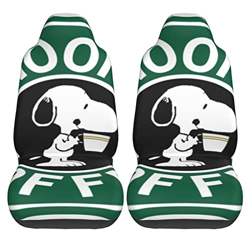 スヌーピー カーシートカバー 2枚セット 前席用 軽 防汚 気性 洗える 普通車 適用 フロント 軽自動車 シートカバー 背面フルカバー ブラック 運転席 助手席 車用 シート カバー