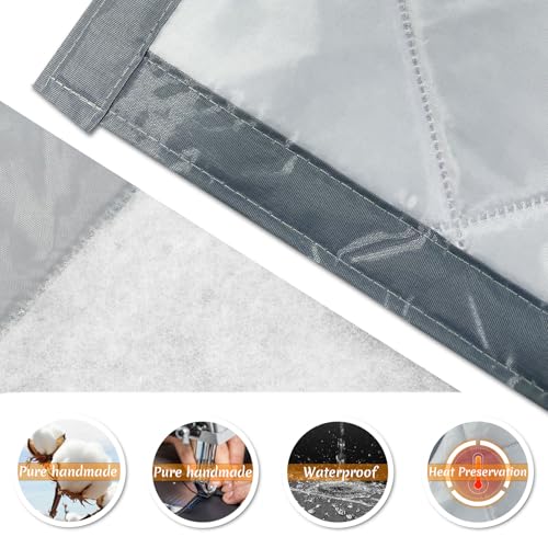 Yrh Thermal Insulated Door Curtain - Windproof Heavy Soundproofing, Oxford Cloth Polyester Cotton Thermal,Automatically Close,Powerful Magnets,Full Frame Magic Tape (90 × 210 Cm,Gray) - 2