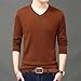 Generic Men's V-Neck Knitted Long Sleeve Clothes All-Match Shirt Top Yellow M
