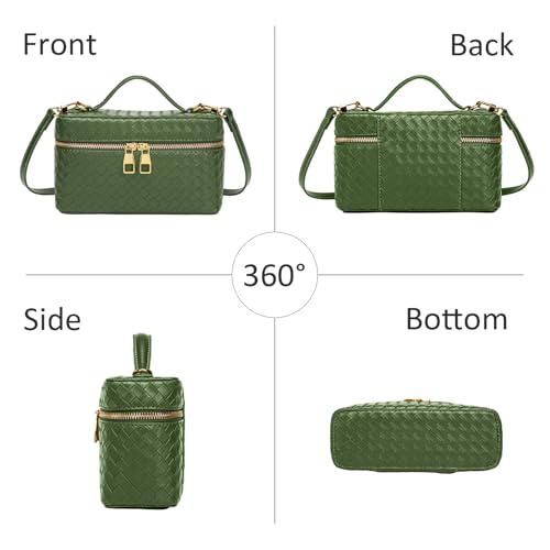 Image of Trendy Shoulder Bags for Women Mini L19 Square Box Satchel Bag Cute PU Leather Crossbody Purse with Adjustable Strap