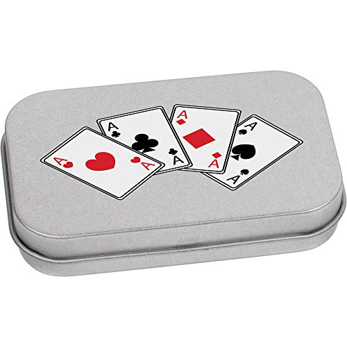 Azeeda 80mm 'Aces Playing Cards' Metal Hinged Tin/Storage Box (TT00147349)