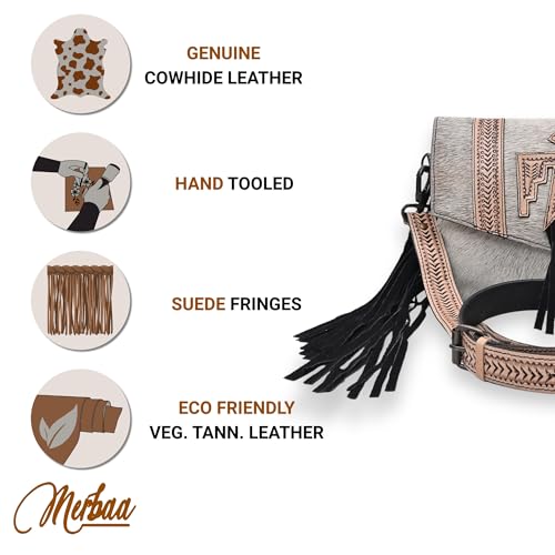 Hand Tooled Fashion Hippie Suede Fringe Tassel Messenger Bag for Women Hobo Vintage Shoulder Bags Crossbody Handbag3