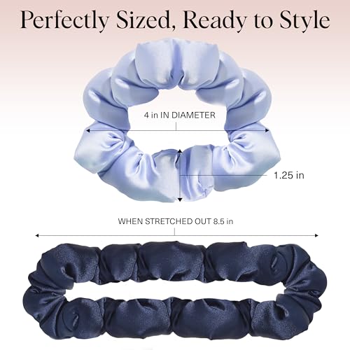Image of Kitsch Scrunchies for Women - No Crease Hair Ties No Damage | Soft Polyester Scrunchies for All Hair Types | Stylish & Comfortable, For Ponytails & Buns | Ideal Gifts for Women - Garden Bouquet, 3pcs