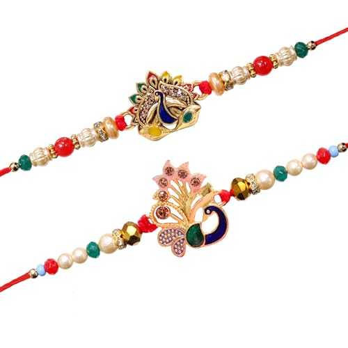 Image of TIED RIBBONS Rakhi for Brother - Set of 2 Rakhi for Brother Men Boys Kids Bhaiya with Roli Chawal - Rakhi's for Rakshabandhan