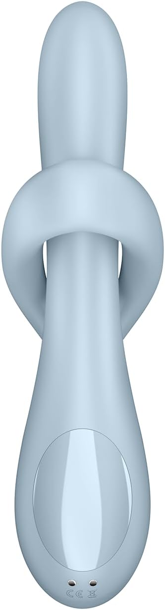 Satisfyer Heat Flex 4 | 9 inches / 23 cm | Rabbit Vibrator | 2:1 Vibration & Rotation | Heat Function | Rechargeable | Waterproof (IPX7) | Skin-Friendly Silicone (Light Blue)