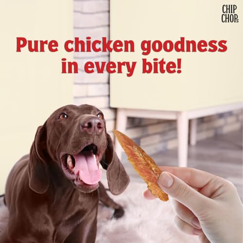 Image of Chip Chops Sun Dried Chicken Jerky Dog Treat, Easily Digestible, Healthy Dog Treat, Perfect for Snacks, Suitable for All Dog Breeds, (Pack of 2) Each 70gm
