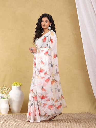 Image of Garden Vareli Floral Print Nara Chiffon Saree 73475