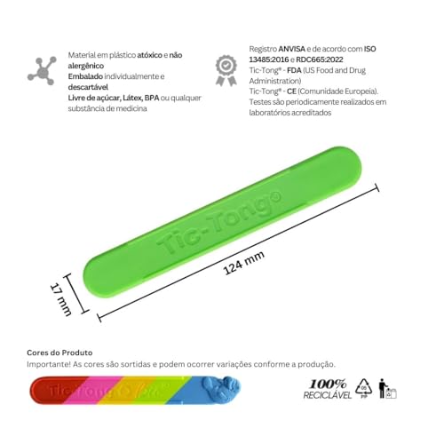 Abaixador de Língua Colorido com Aroma com 40 Unidades - Tic-Tong