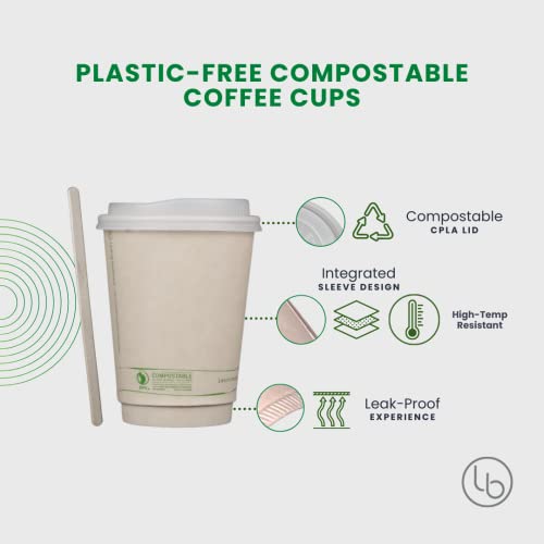 Certified-Compostable-Coffee-Cups-by-Living-Balance-12oz-100-cups-with-Compostable-Lids-Stirrers-and-Integrated-Sleeves