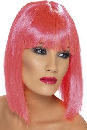 Smiffys Women's Glam Wig Short Blunt with Fringe
