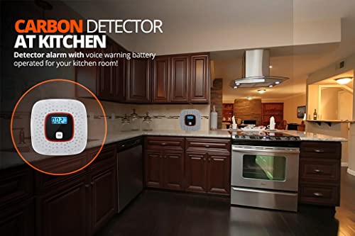 Carbon Monoxide Alarm Detector - With Digital Lcd Display And Voice Warning Battery Powered #TOP1