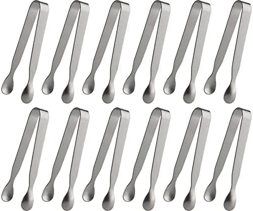 Miniatura 2 de Paquete de 10 pinzas de hielo de acero inoxidable para azúcar, mini pinzas para servir aperitivos, cubitos de hielo, café, bar, té