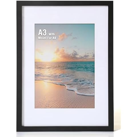 Cispree A3 Wooden Photo Frame with Mount Cover