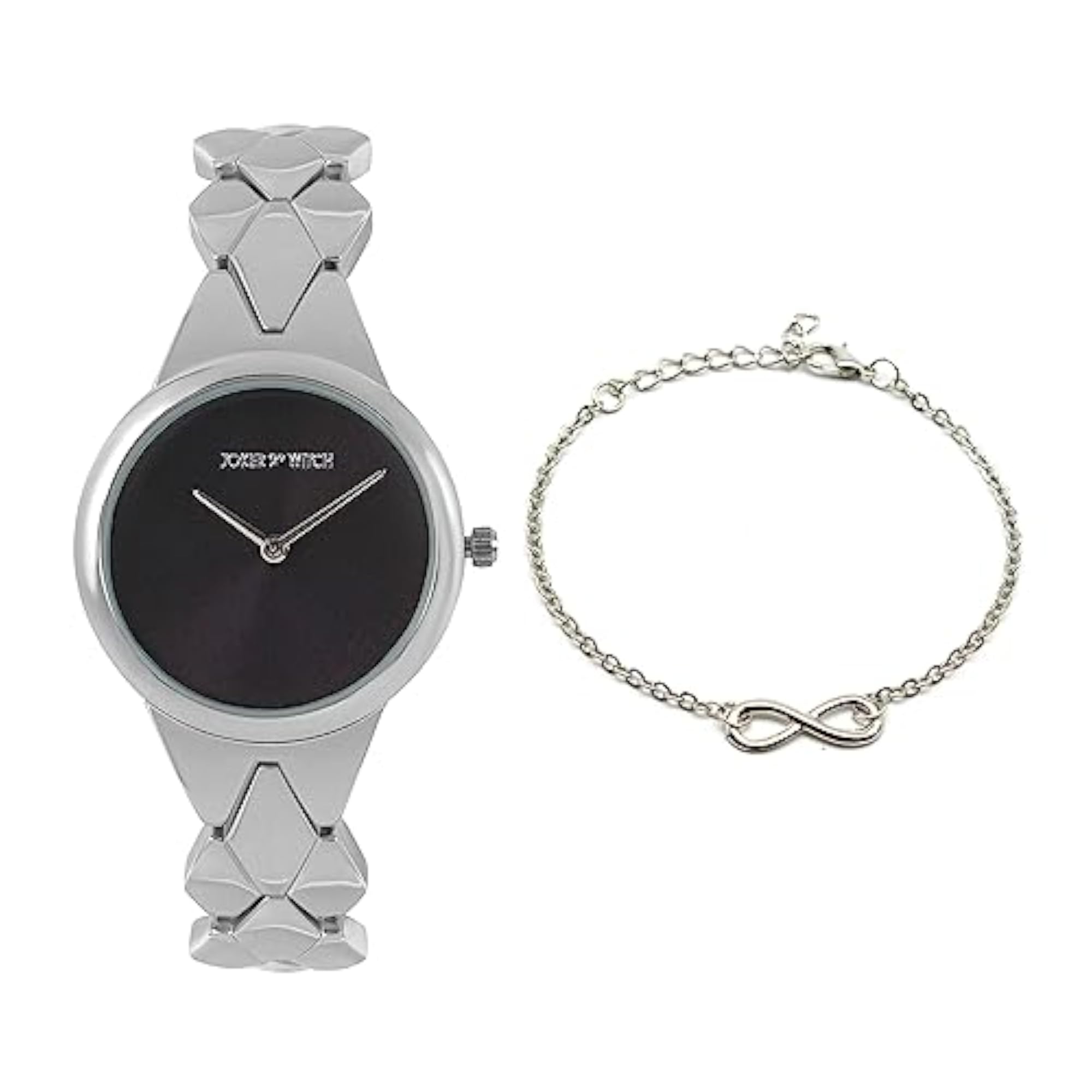 Women's Gretchen Silver Analog Watch Bracelet Stack Combo