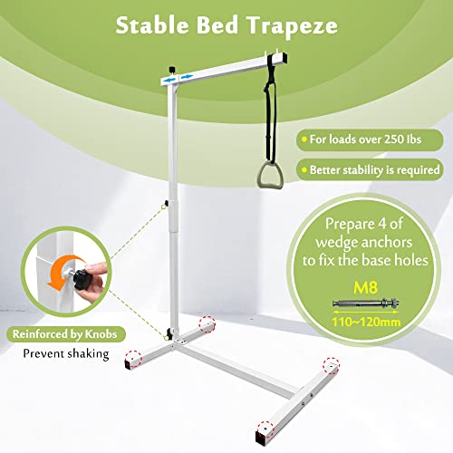 Mybow Trapeze Bar for Bed Mobility Aids, Bedside Pull Up Bar, Bed Lift for Elderly Seniors Transfer Rail, Medical Trapeze for Hospital Bed Standing Helper, Handicap Bariatric Bed Handle