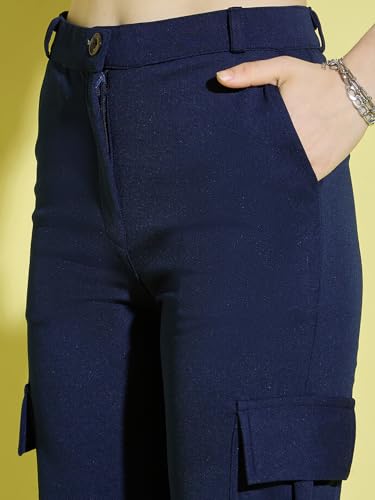 Image of DIMPY GARMENTS Full Length Straight Fit Solid Cargo Pants | Women Casual Pant Combo-Pack of 2