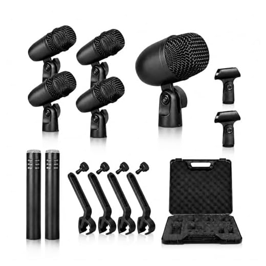 LeiNetfor 7 Piece Drum Mic Kit, Kick Drum Mics (Whole Metal)