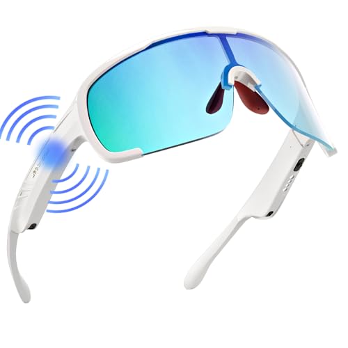 MOONCOOL Fast Glasses Cycling Glasses Men Women - Bluetooth Sports Glasses Self-Toning TR90 Lightweight UV400, IPX6 Road Bike Glasses with HiFi Stereo, Vision Clip for MTB, Motorcycle, Running,