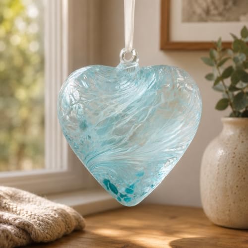 Cœur d'amitié Forever Yours bleu pastel 8 cm figurine déco maison - 3