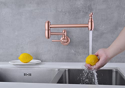 Avola Wall Mount Pot Filler Faucet,Pot Filler In Copper Finish,Resist Fingerprint Brass Kitchen Sink Pot Filler Faucets thumb #3