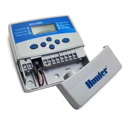 Suinga Hunter ELC 6 – Programmatore di irrigazione automatico, Eco Logic 6 stazioni, per interni, 230 V CA, bianco