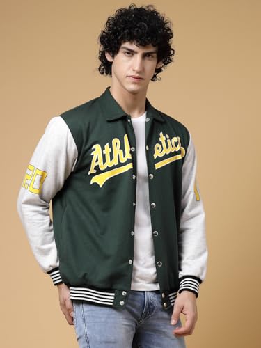 Image of Rigo Varsity Jacket for Men | Streetwear Varsity Jacket | Puff Print Varsity Jacket | Oversized Varsity Jacket for Men