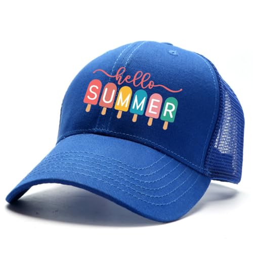 Gorra Trucker Azul Royal Malla Ajustable Unisex miniatura 5