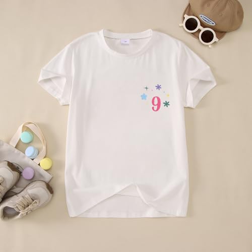 On Cloud Nine Birthday Girl Shirt 9th Birthday T-Shirt Kids 9 Years Old Birthday Party Short Sleeve Summer Tee Tops4