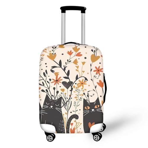 Floral Cats Print Suitcase Protector Cover,Luggage Protective Cover for Women,Luggage Sleeve,Floral Cover for Suitcase,Cover for Luggage,Suitcase Case for Boys Girls
