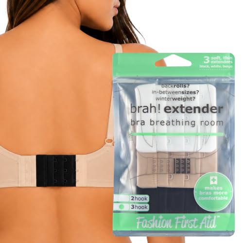 Image of Fashion First Aid Brah! Extenders (3-Pack) - Adds Security, Breathing Room to Tight Bras - Soft Microfiber Bra Extender Pack