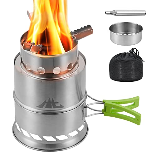 Camping Kochset Edelstahl - Tragbarer Kocher Mit Winddichtem Design