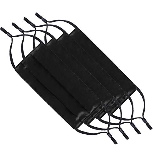 4 Pcs Adult Washable Double-Sided Silk Face Masks with Nose Wire. Adjustable, Reusable. Women Gift.