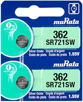 Murata 362 SR721SW Battery 1.55V Silver Oxide Watch Button Cell - Replaces Sony 362 2 Batteries