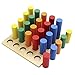 Montessori - Giocattolo in legno per bambini e bambine, giocattolo educativo, sensoriale, scala geometrica cilindrica, aiuto per l'insegnamento.