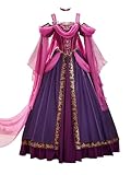miccostumes Women's Costume Princess Cosplay Medieval Dress with Wreath Headdress and Fluttering Ribbons (M)