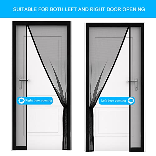 Fillis Magnetic Fly Screen for Doors 80x200cm, Side Opening Fiberglass Door Curtains Anti Mosquito Mesh with Full Frame Hook and Look, Keep Insects Out - Image 6